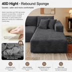 108" Modular Sectional Cloud Couch for Living Room Deep Seat L Shapes Couch with Oversized Chaise Lounge, Comfy Memory Foam Flannel Fabric Sofa for Bedroom Apartment, No Assembly Required
