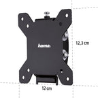 Hama Tilting TV Wall Mount, TV Bracket (TV 10 to 26 inches, 66 cm and 30 kg Max, Perfect for Amazon Echo Show 15, Tilt + 10°/- 15°, VESA 100 x 100 Max, Fisher & Jig Pegs) with 10-Year Guarantee, Black
