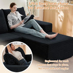 Sectional Couches for Living Room Cloud Couch Sofa with L-Shape Couch in a Box Upholstered Couchs Modern Modular Sectional Couch with Chaise(Black,3 Seater-Right-Facing Chaise-96)