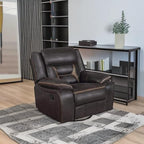 Coaster Home Furnishings - Greer - Leatherette Upholstered Swivel Glider Recliner Chair with Pocket Coil Cushions, Padded Armrests, Contrasting Stitching - Living Room - 41-Inch - Brown - 651356
