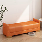 Modern Bed End Stool Bedroom Small Apartment Simple Nordic Fabric Living Room Armrest Sofa Shoe Bench Entryway(Blue)