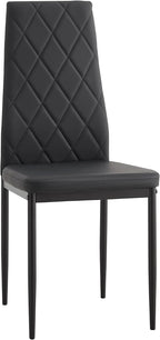 IANIYA Modern Dining Chairs Set of 4, Black Side Dining Room Chairs with Faux PU Leather Padded & High Back, Kitchen Chairs for Dining Room, Living Room, Apartment