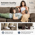 PHI VILLA Oversized 6-Seat U Shaped Modular Cloud Couch Sectional Sofa | Grayish Brown Chenille Fabric 157.5", Modern Couches for Living Room with Chaise, Solid Wood Frame, Wider Armrest, Deep Seat