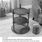 Telephone Table, Small Telephone Coffee Side Table,Living Room Sofa Side Table,Three Layers of Storage,Round Tray Side Table,No Assembly Required(Color:Black Walnut,Size: