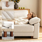Oversized L Shaped Sectional Couch for Living Room, Extra Large Deep Seat Modular Sectional Sofa with Washable Covers, Modern Cloud Couch for Apartment, Bedroom, Beige