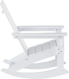 WestinTrends Ashore Patio Rocking Chairs Set of 2, All Weather Poly Lumber Plank Adirondack Rocker Chair, Modern Farmhouse White Rocking Chairs for Porch Garden Backyard and Indoor