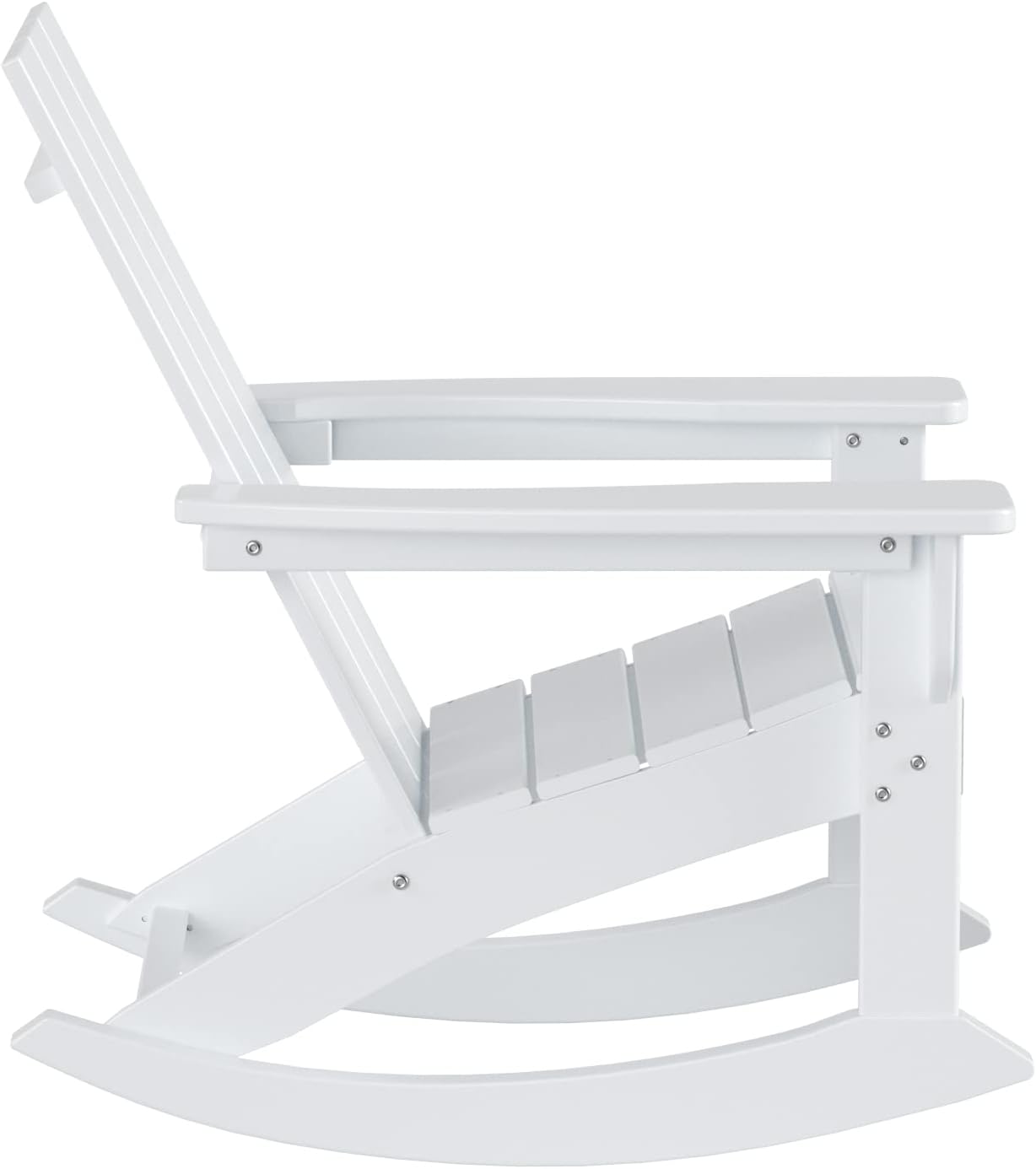 WestinTrends Ashore Patio Rocking Chairs Set of 2, All Weather Poly Lumber Plank Adirondack Rocker Chair, Modern Farmhouse White Rocking Chairs for Porch Garden Backyard and Indoor