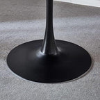 42" Tulip Table for 4-6 Persons Modern Round Dining Room Table, Mid-Century Modern Black Small Kitchen Table with MDF Wooden Top, Leisure Coffee Table for Living Room, Dining Room, Office