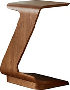Wood Side Table Modern C Table Sofa Small End Table Mobile Coffee Table Snack Drink TV Tray for Living Room Bedroom Small Spaces Decoration