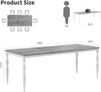 IDEALHOUSE 78 Inch Farmhouse Dining Table for 6-8 People, Rectangular Wood Kitchen Table with Heavy Duty Legs, Kitchen Dining Room Table for Dining Room Kitchen, Wash Grey