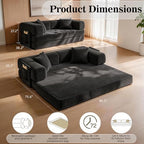 AUGOP Futon Sofa Bed Couch for Living Room,Pull Out Couch with Sleeper Sofa,Day Bed Couch with Storage Pocket,Removable Corduroy with 2 Pillow