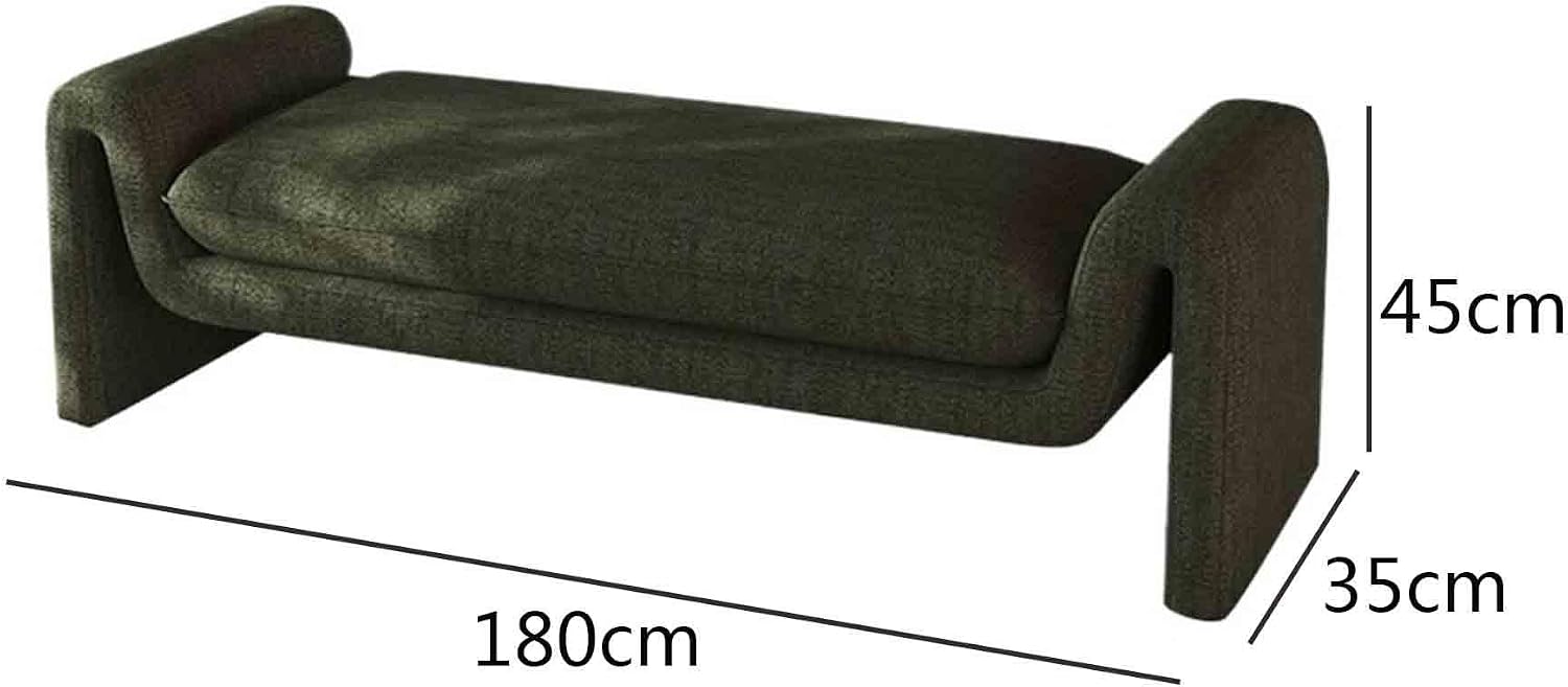 Modern Dark Green Bed End Stool Retro Style Walk-in Closet Clothes and Shoe Changing Sofa Bedroom Bench Entryway(XL)