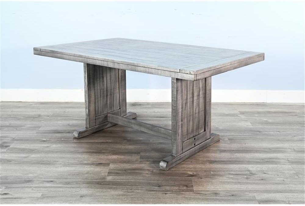 Pemberly Row Contemporary Wood Rectangular Dining Table, Gray Finish, 30''Hx60''Wx38''D, Sleek Minimalist Design, Sturdy Durable Construction, Modern Style Dining Room Table for Small Spaces