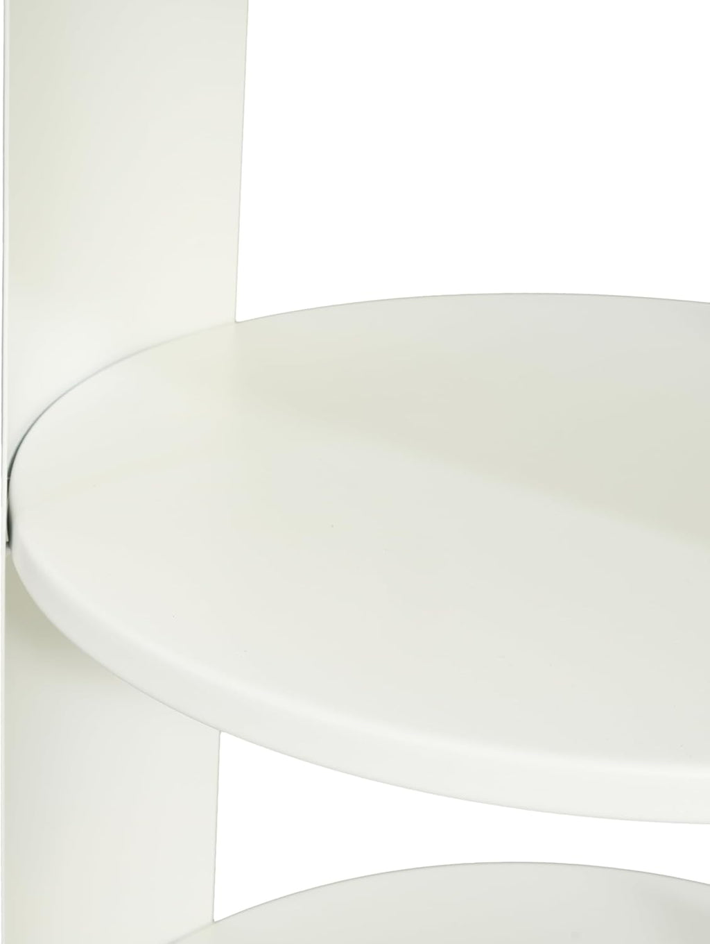Christopher Knight Home Pomme 3-Tier Metal Small Side Table, Narrow Bedside Table with Sliding Door Cabinet, Bedroom Decoration Organizer, Round End Table with Storage, Space Saving, Matte White