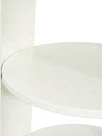 Christopher Knight Home Pomme 3-Tier Metal Small Side Table, Narrow Bedside Table with Sliding Door Cabinet, Bedroom Decoration Organizer, Round End Table with Storage, Space Saving, Matte White
