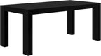 Plank+Beam 72" Modern Rectangular Dining Table, Solid Pine Wood Kitchen & Dining Room Table for 6, Black Finish
