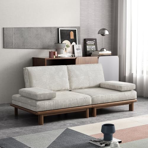 Lartis 78.7" Sofa Bed, Sleeper Pull Out Couch, Modern Couch Convertible Modern Futon for Living Room/Apartment/Bedroom, Modular Design Sofa,Full Solid Wood Frame