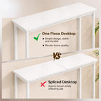 Narrow Entryway Console Table & Sofa Side Table - Industrial Hallway Table for Small Spaces, Behind Couch Table, Multi-Functional Living Room Bedroom Office,White, 29.5" x 9.4" x 29.5"