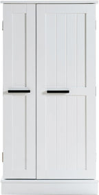 Small Kitchen Pantry Cabinet,White Storage Cabinet Dining Room,Small Food Pantry Cabinet with Doors & Adjustable Shelves,Kitchen cupboards