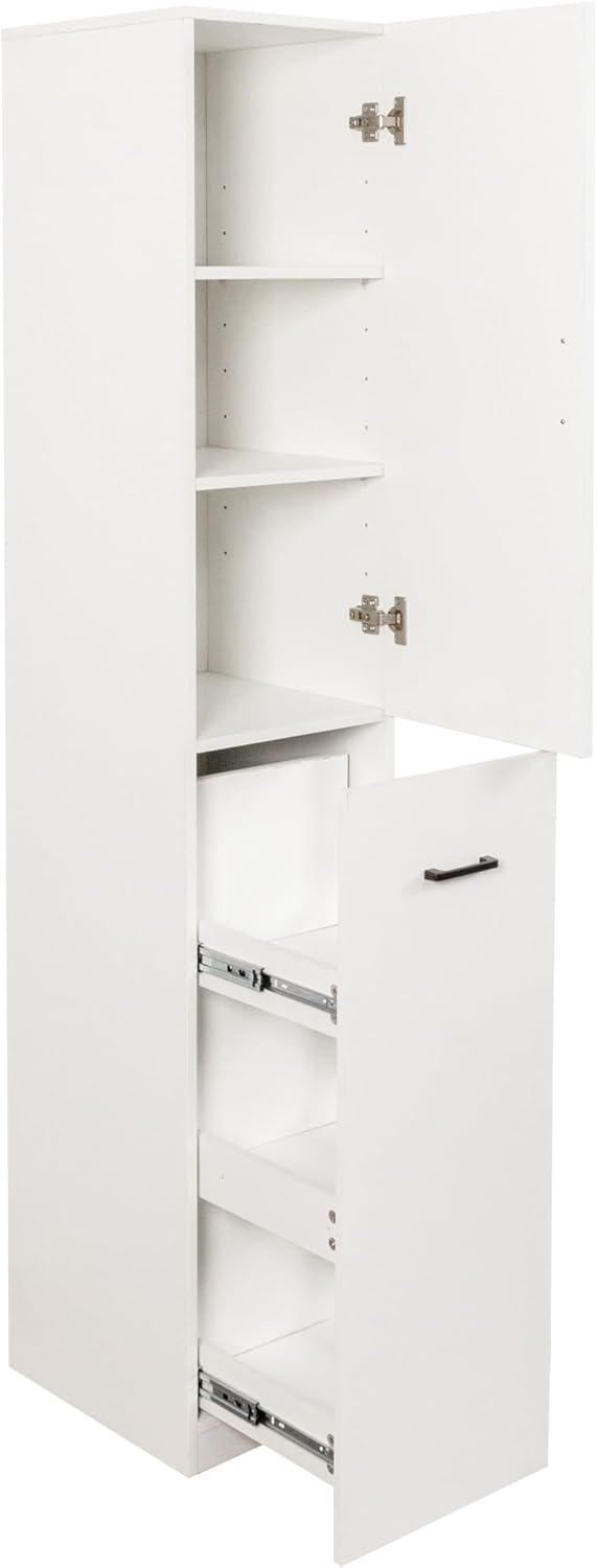 71" Spice Cabinet Pantry Cabinet for Kitchen, Tall Slim Storage Cart with Door & 3-Tier Shelf, Narrow Side of Fridge Next to Fridge Storage, Freestanding Narrow Pantry Cabinet for Small Spacem, White