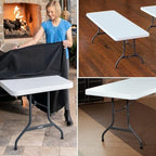 Lifetime 22980 8-Foot Commercial Folding Table, White Granite HDPE Top, Steel Frame
