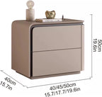 Nightstand Wooden, Bedside Table PU Finish, 2 Drawers Bedside Tables, Side Bed Table with No Installation Required, for Bedroom/Sofa Side Table(Right,Orange_19.68"/50CM)
