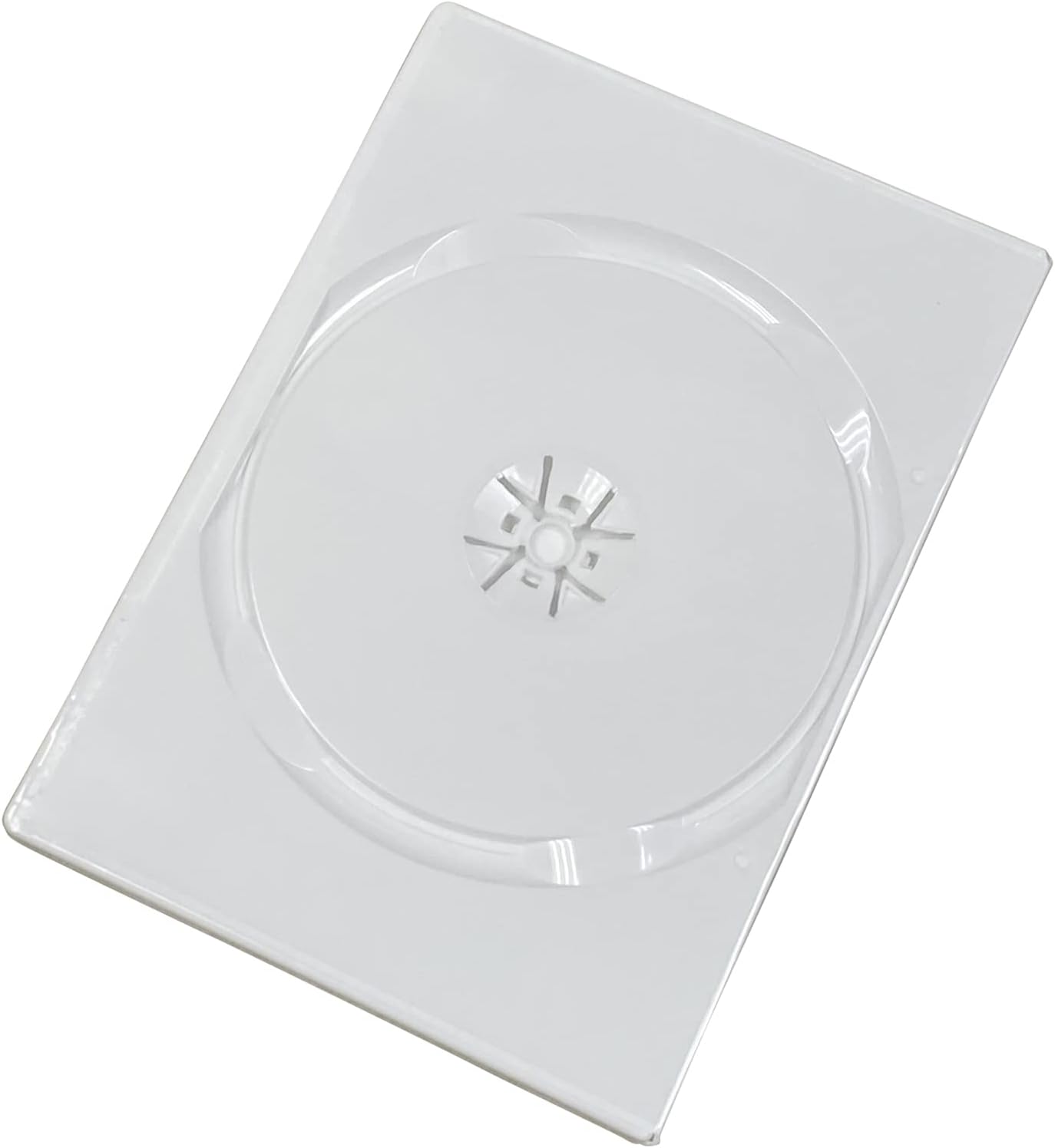 10 Pack Maxtek Standard 14mm White Single Disc CD & DVD Cases with Outer Clear Artwork Insert Sleeve. Compatible for Nintendo Wii Discs.