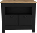 Kitchen Island Two Door Cabinet and Shelf with Multicolor | Ample storage with two doors and shelf