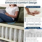 Green 134 Inch U-Shaped Modular Sectional Sofa, Corduroy Cloud Couch with Dual Chaise, High-Resilience Foam & Spring Coils, Deep Seat Lounge with 2 Cupholders & Side Pockets, No Assembly