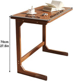Side Table C Shape Living Room Table, 60x40x70cm TV Tray Table, Small Coffee Table, Modern Nightstand for Living Room and Bedroom,Walnut Color