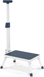 Folding Step Stool, Step Stools with Handle for Elderly Adults | Easy Assmbly, Lightweight Metal Stepping Stool with Adjustable Handrail in Kitchen, Bathroom, Bedroom, 330 Lbs Capacity