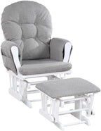 Suite Bebe Mason Glider & Ottoman, White/Oyster