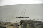 ARTIZANSTORE Aluminium Aviator 2 Door Sideboard End Table Design Side Table Living Room Furniture Decor