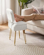 IBUYKE Vanity Stool with Storage, Folding Back Makeup Chair, White WBD030W | Rectangular Small 15.75" x 11.81" x 29.13" Velvet Cute Ottoman Stool Living Room Anti-Slip Feet