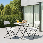 Folding Table Set with 2 Pack Folding Chairs, No Assembly Portable Event Table and Chairs Set, Heavy Duty Foldable Card Table and Chairs for Outdoor, Camping, Patio, Picnic, Dining, Indoor(White)