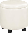 Designs4Comfort Round Accent Storage Ottoman with Reversible Tray Lid