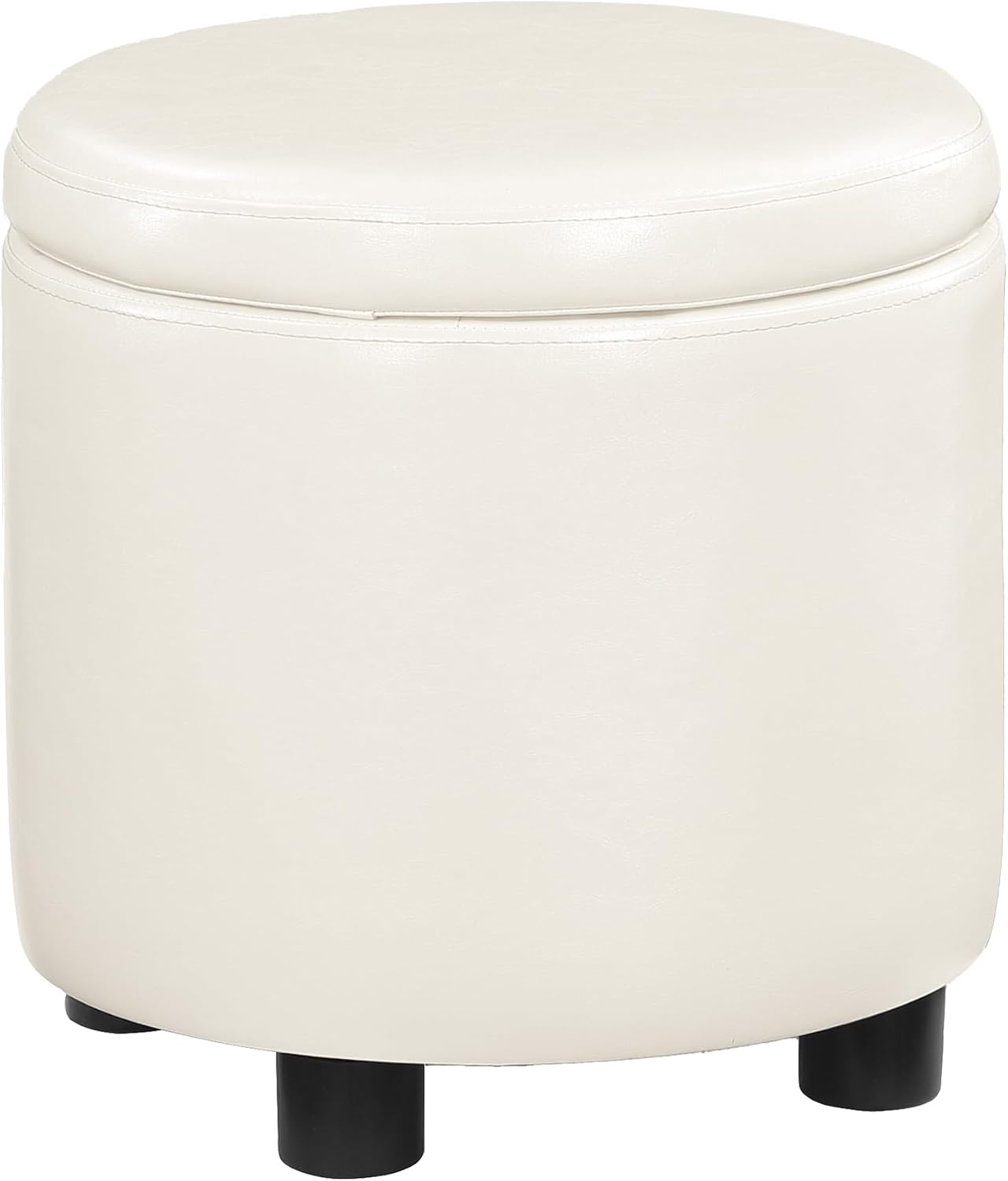 Designs4Comfort Round Accent Storage Ottoman with Reversible Tray Lid