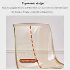 Etlegor Clear Acrylic Dining Chairs, Modern Kitchen Chairs with Chrome Base, for Dining Room, Living Room, Office, Leisure Area(Orange-red)