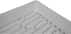 SUNPACK 10" x 20" Mega Plastic Seed Starting Tray, White, 2.5" - No Drainage Holes, Ideal for Greenhouses or Indoor Gardening - Made of Thick, Strong Plastic