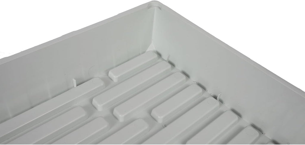 SUNPACK 10" x 20" Mega Plastic Seed Starting Tray, White, 2.5" (Pack of 30) - No Drainage Holes, Ideal for Greenhouses or Indoor Gardening - Made of Thick, Strong Plastic