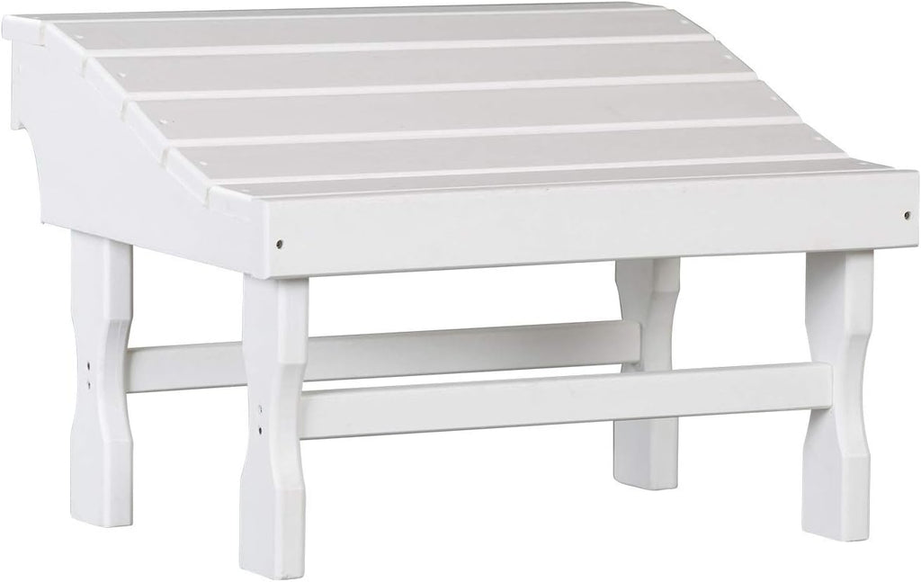 Saving Shepherd 4 Season White Outdoor Ottoman - 100% Recycled Poly Lumber All Weather Maintenance Free Ergonomic Footrest USA