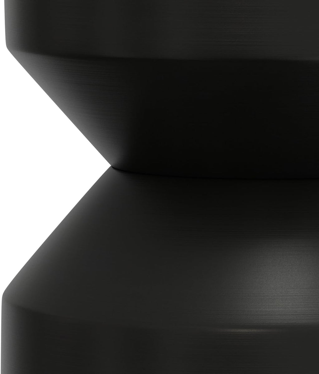 SIMPLIHOME Maxine Side Table - 18 inch Wide Genuine Marble Top Round Accent Table in Black/White, Modern End Table or Metal Table with Black Base for Living Room or Bedroom, Assembled