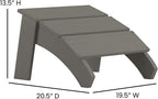 Flash Furniture Sawyer Indoor/Outdoor Commercial Grade Adirondack Ottoman - Gray All-Weather Adirondack Style Footrest