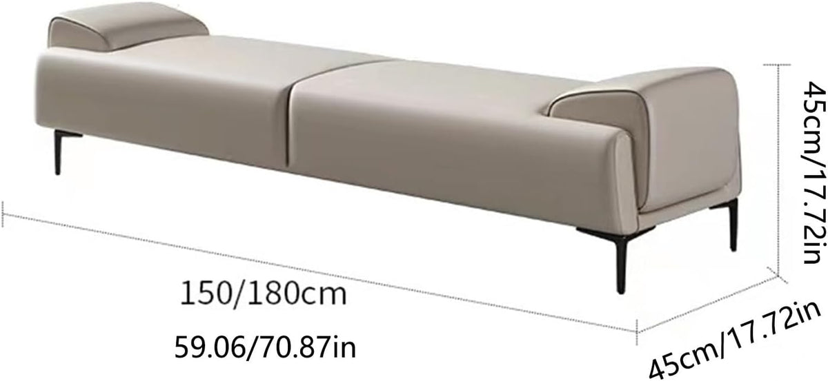 Modern Upholstered Ottoman - End of Bed Stool for Makeup and Bedroom of, Leather Footstool with Arms Entryway(Blue,150 * 45 * 45cm)