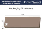 Grain Wood Furniture Montauk Solid Wood Bench, Rustic Walnut
