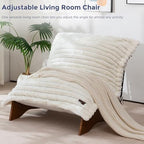MAXYOYO Adjustable Living Room Chair, 3-Position Bean Bag Chair with Frame | Upholstered Accent Chair with Frame, Removable Cushion, Soft Reclining Lounge for Bedroom, Apartment, Office, Beige