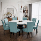 Parsons Solid Wood Dining Chairs Set of 6 with UP High Back, Kitchen Chairs with Upholstered Seat, Holds Up to 300 Lbs,Accent Chairs Easy Assembly, Light Blue CY1331HL