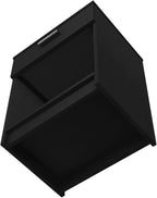 Nightstand 21" H, One Drawer, Low Shelf, Superior Top, Black,for Small Spaces