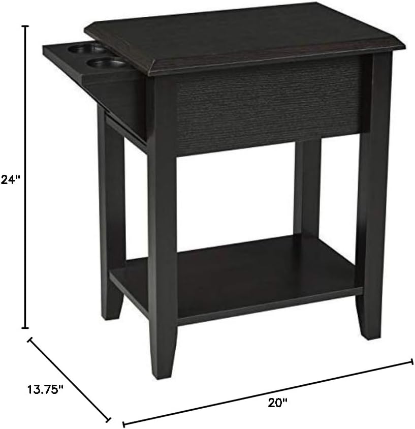 Brassex Telephone Stand with Storage Drawer and Cupholders in Dark Cherry
