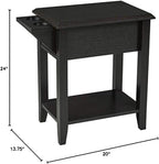 Brassex Telephone Stand with Storage Drawer and Cupholders in Dark Cherry